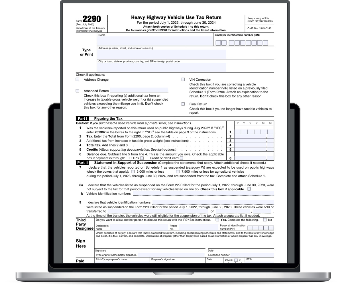 IRS Form 2290 E-file Online